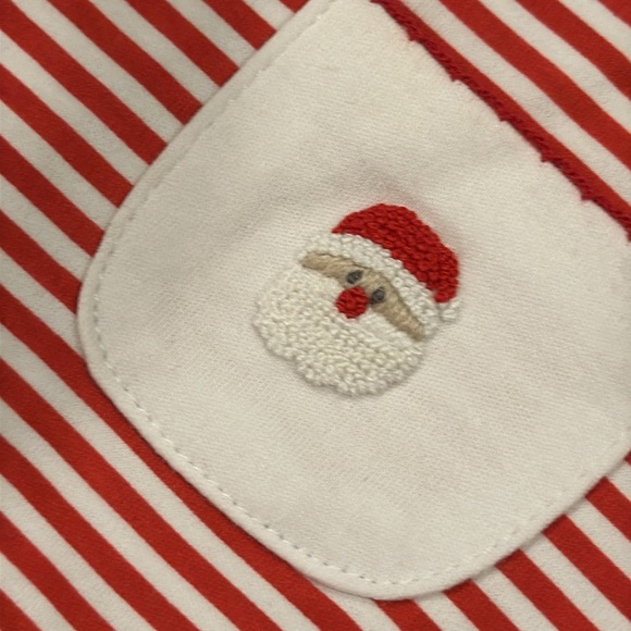Santa Baby Onesie sleeper Christmas French knot cotton - Picture 4 of 12